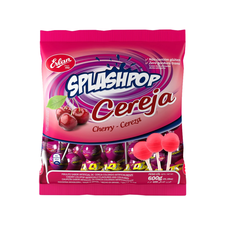 Pirulito Splashpop Erlan Cereja G