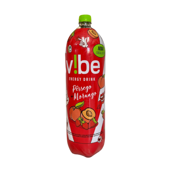 ENERGÉTICO VIBE ENERGY DRINK PESSEGO E MORANGO 2L