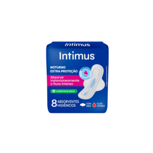 ABSORVENTE INTIMUS COM ABAS COBERTURA SECA 8UN